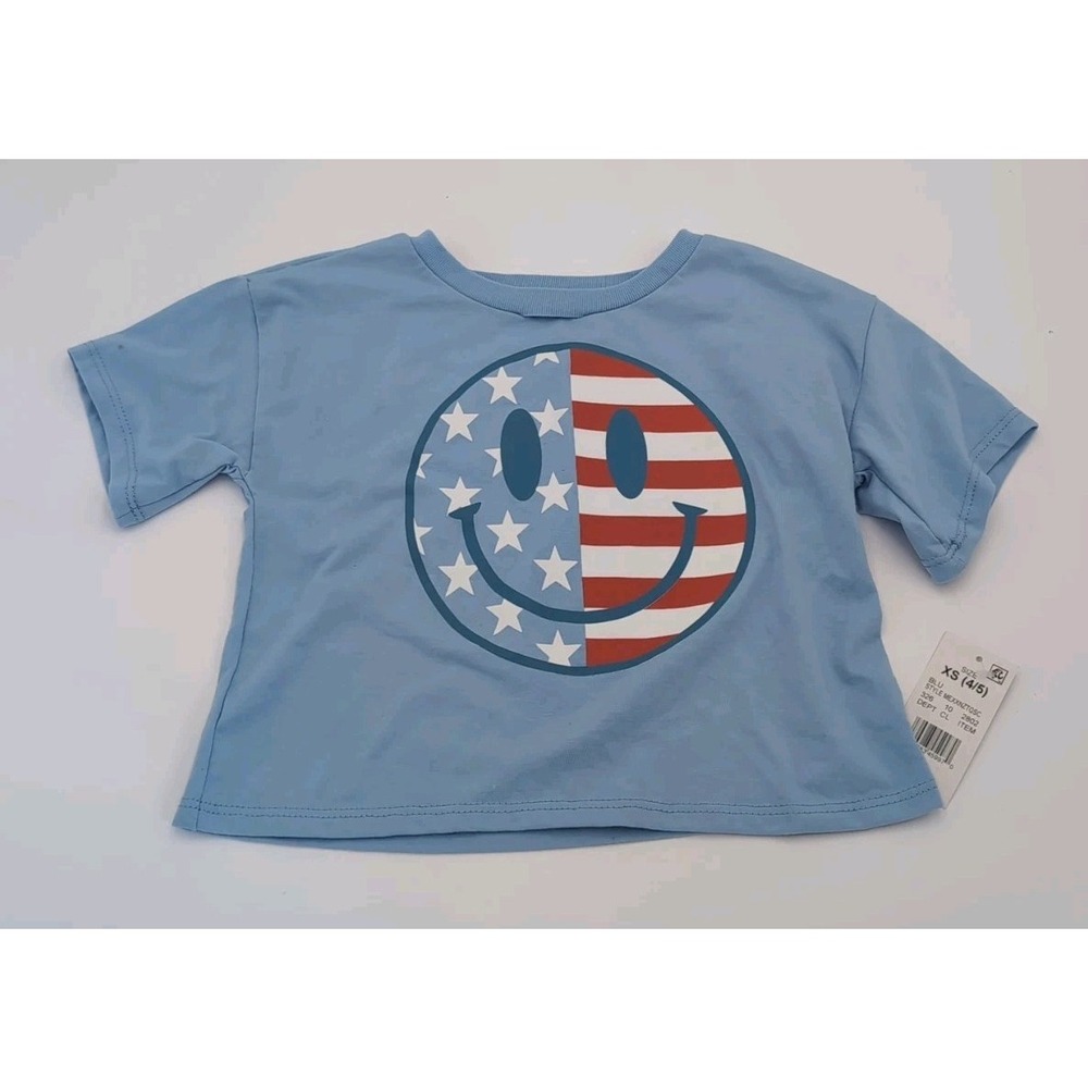 Mad Engine Girls' Americana Boxy Short Sleeve Graphic T-Shirt size 4/5